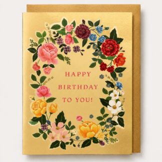 Floral Wreath Birthday Card
