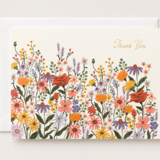 Wild Blooms Thank You Card